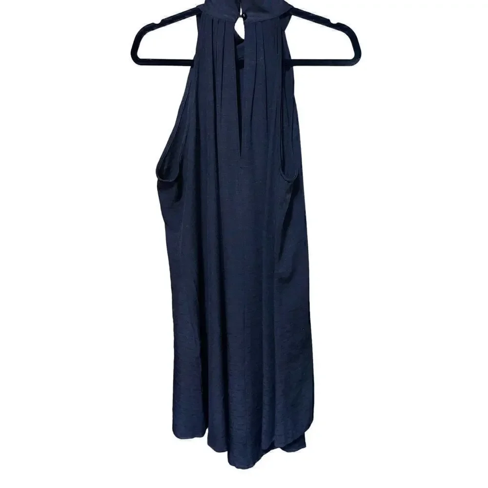 Black Grecian neck tank dress/top w/keyhole opening in back light & breezy. SZ L